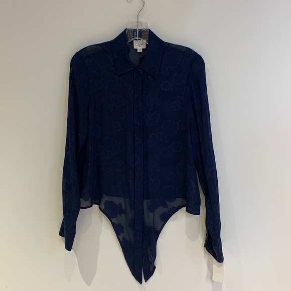 CAMI NYC - semi sheer tie front blouse - Picture 9 of 11